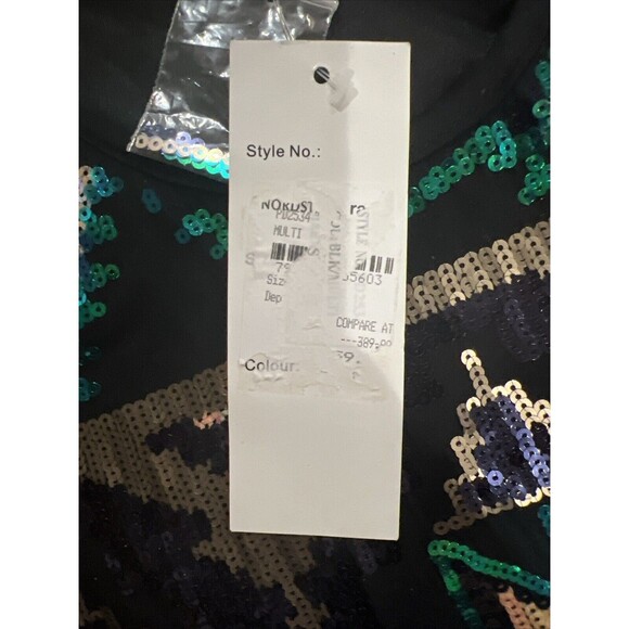 Papillon Women Sequin Geometric Design Tank Mini Dress Sleeveless Black Sz Small - Picture 3 of 6